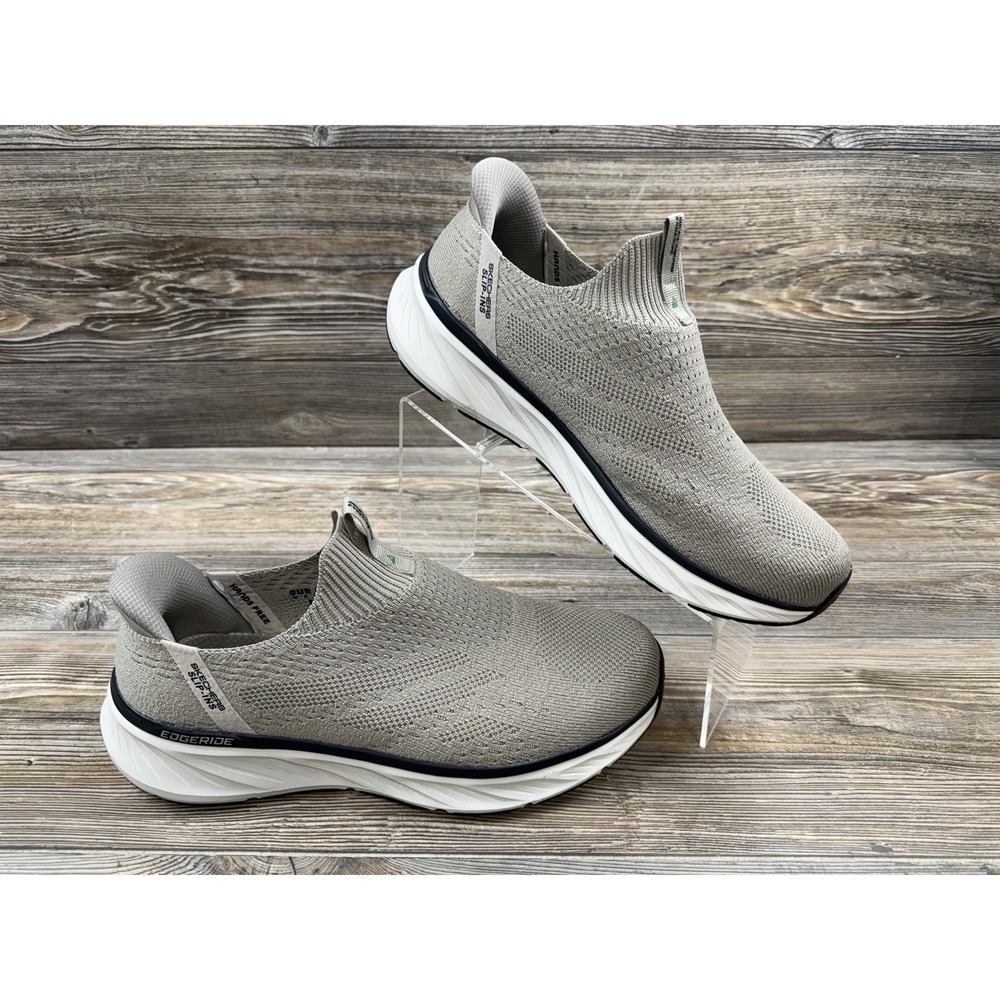 Skechers Shoes Mens 11WW Comfort Slip Ins Hands Free Slip On Taupe Memory Foam